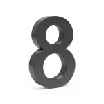Plaque numro maison chiffre '8' 3d, 130 x 30 x 200 mm, gris anthracite, acier galvanis, rsistant aux ...