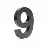 Plaque numro maison chiffre '9' 3d, 130 x 30 x 200 mm, gris anthracite, acier galvanis, rsistant aux ...