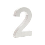 Plaque numro maison chiffre '2' 3d, 135 x 30 x 200 mm, acier inoxydable, rsistant aux intempries, ...
