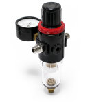Régulateur de pression d'air & séparateur d'eau et manomètre jusqu'à 7 bar 2x 9, 51mm (1 / 8') Régulateur de pression d'air & séparateur d'eau et manomètre jusqu'à 7 bar 2x 9, 51mm (1 / 8')