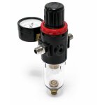 Régulateur de pression d'air & séparateur d'eau et manomètre jusqu'à 7bar 9, 51mm (1 / 8') 12, 91 (1 ... Régulateur de pression d'air & séparateur d'eau et manomètre jusqu'à 7bar 9, 51mm (1 / 8') 12, 91 (1 ...
