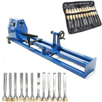 Tour  bois 350w et kit de fers  sculpter 12 pcs. avec fer plat & gouge