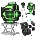 Xvx - niveau laser 16 lignes, 3� nivellement automatique, avec support de canne � p�che t�lescopique ...
