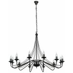 Licht - erlebnisse - xxl lustre noir 12 flammes 85cm rustique