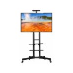 Yaheetech - support tv sur pied meuble tv mobile charge max 50kg avec gestion des cbles 3 tablettes ...