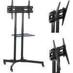 Yaheetech - support tv sur pied mobile meuble tv avec gestion des c�bles pour 32 � 65 pouce �crans / ...