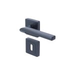 Yale - paire de poignes porte sienna noir mat rosaces fonction trou de serrure - carr 7mm