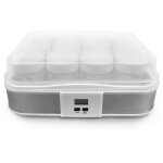 Yaourtire, machine pour yaourt fait maison, 12 pots, avec minuteur, 30, 6 x 25 x 12, 4 cm, blanc, capacit ...