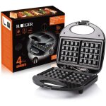 Ymyny 3 - in - 1 croque monsieur maker, grill, waffle iron and sandwich, high power 750w, 3 non - stick ...