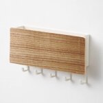 Ymyny - range courrier et boite cl�s en bois porte cl�s � crochet sans trou range courrier mural bois ...