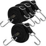 Ymyny - sangles �lastiques r�glables en caoutchouc noir avec crochets, 300 cm de long, pour bagages, ...