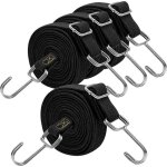 Ymyny sangles �lastiques r�glables en caoutchouc noir avec crochets, 300 cm de long, pour bagages, barres ...