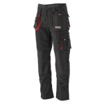 Yato ? pantalon de travail noir et rouge ? taille l ? 9 poches ext�rieures ? 65% polyester pour durabilit� ...