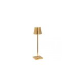 Zafferano - lampe de table led poldina pro micro polished gold, rechargeable et dimmable avec une autonomie ...