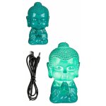Out of the blue - lampe 8 led usb bouddha bleu 13 cm
