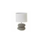 Lampe galet gris en cramique 24 cm