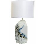Item - lampe motif abstrait en c�ramique abat jour blanc 55 cm