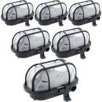 Zenitech ? lot de 6 hublots ovales 60w ip44 e27 ? vasque en verre r�sistante � 650�c ? socle en plastique ...