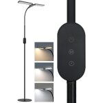 Zmh lampadaire led dimmable liseuse de salon - lampadaire noir 9w avec minuterie et fonction m�moire ...