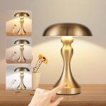 Zmh lampe de chambre led pour salon - lampe de table rechargeable touch dimmable r�tro vintage gold bronze ...