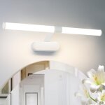 Lampe miroir led salle de bain 60cm - 8w moderne blanc applique murale salle de bains �tanche ip44 blanc ...