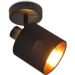 Zmh plafonnier 1 flamme spot noir - plafonnier vintage spot e14 applique murale abat - jour tissu pivotant ...