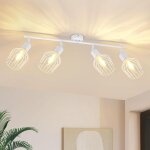 Zmh - plafonnier 4 spots e14 blanc vintage orientable 350�spot de plafond pour hall chambre salon cuisine ...