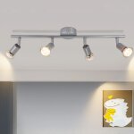 Zmh plafonnier led 4 spots de plafond argent� orientable gu10 - spots de plafond 4 ampoule appliques ...