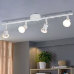 Zmh - plafonnier led 4 spots de plafond blanc orientable gu10 - spots de plafond 4 ampoule appliques ...