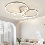 Zmh - plafonnier led - lampe de salon � intensit� variable 82 cm design moderne dor� 74 w lampe de chambre ...
