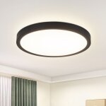 Plafonnier led plate ronde noir - petit mod�le moderne 4000k blanc neutre 15w lampe de plafond pour entr�e, ...