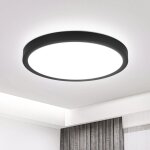 Plafonnier led plate ronde noir - petit mod�le moderne 6000k blanc froid 15w lampe de plafond pour entr�e, ...
