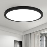Zmh plafonnier led plate ronde noir - petit mod�le moderne 6000k blanc froid 24w lampe de plafond pour ...