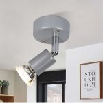 Zmh plafonnier led spot de plafond argent� orientable gu10 - spots de plafond 1 ampoule appliques murales ...