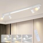 Plafonnier spot de plafond led 4 ampoules dimmable 3000k - 6500k blanc chaud 20w + 4x5w gu10 orientable ...