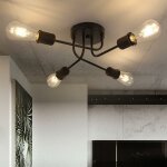 Zmh - plafonnier vintage noir - rétro 4 flammes lampe de salon industrie e27 pour salon chambre salle ... Zmh - plafonnier vintage noir - rétro 4 flammes lampe de salon industrie e27 pour salon chambre salle ...