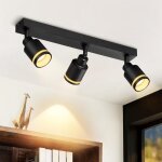 Zmh - spot de plafond plafonnier noir moderne: 3 ampoules spot de plafond pivotant lampe de couloir lampe ...