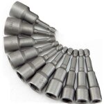 Zvd - 10 x douille magn�tique pour visseuse - adaptateur embout, mandrin pans carr� hexagonal 6 - 19mm ...