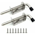 Zvd - lot de 2 verrous � ressort en acier inoxydable pour porte de garage, abri de jardin, cour, poulailler ...