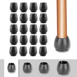 Zvd - 20 pack chair leg covers, silicone chair leg caps for round furniture legs, black 12 - 16mm