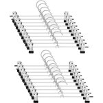 Zvd - 20 pack hangers, with clips, metal, space saving, ultra - thin, stainless steel hangers for skirts, ...