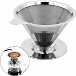 Zvd - 300 mailles filtre � caf� permanent en inox sans papier, filtre � caf� r�utilisable, goutteur de ...