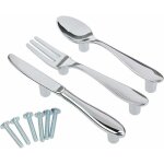 Zvd - 3pcs couteau cuill�re fourchette armoires de cuisine tiroir placard pull manches boutons