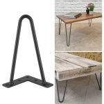 Zvd - 4 pieces metal table legs furniture legs 10mm thick black (8')