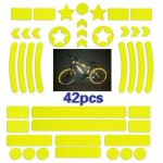 Zvd - 42 pi�ces sticker reflechissant casque velo, bande reflechissante velo autocollante, autocollants ...