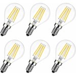 Zvd - lot de 6 ampoules led e14 6w 2700k - remplace 60w, style de filament de lampe rustique (blanc chaud) ...
