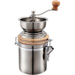 Zvd - moulin � caf� manuel avec bo�te herm�tique, r�glage r�glable, fraise en acier inoxydable