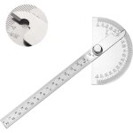 Zvd - r�gle de mesure de bras de jauge d'angle de rapporteur d'acier inoxydable 0 - 180 � avec r�gle ...