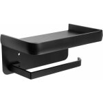 Zvd - storage rack, aluminum wall mounted toilet paper holder for bathroom and kitchen (black)