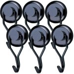 Zvd - strong magnetic hook 45 kg 32d magnetic fridge hook black neodymium swivel magnet hook magnetic ...